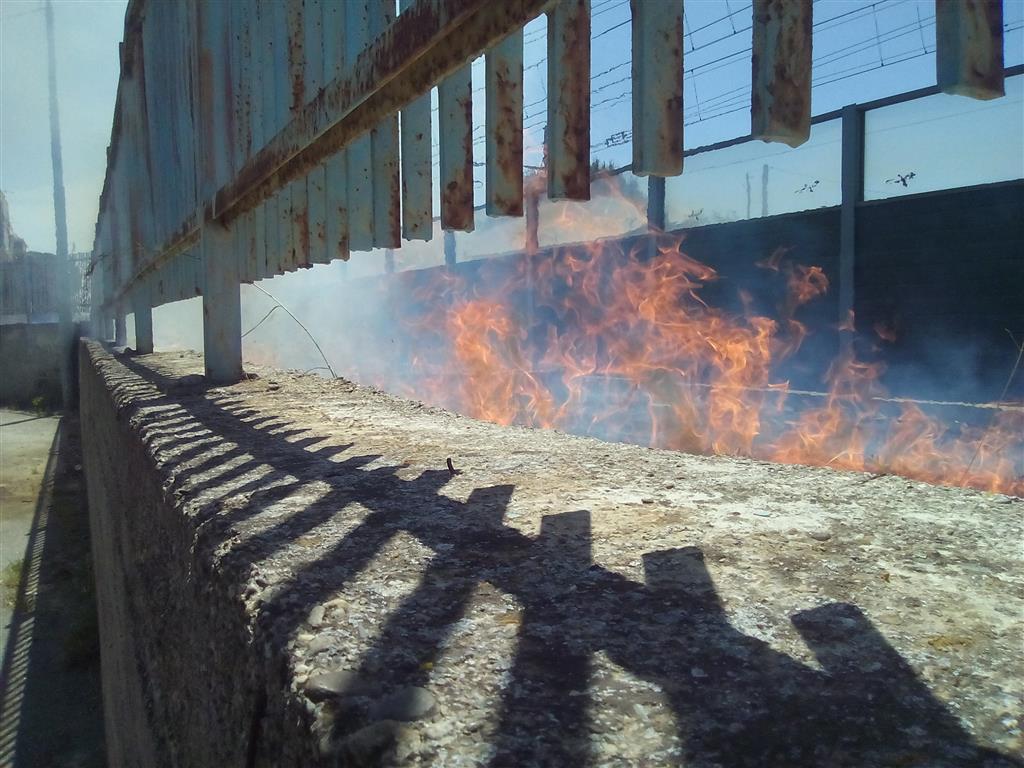 Reggio Calabria Fiamme E Fumo Tra La Stazione Ed Il Torrente Oliveto