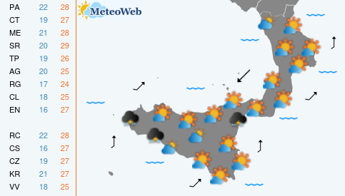 Previsioni  Meteo Mercoledi 25 Settembre