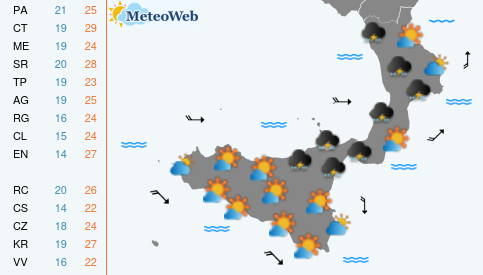 Previsioni  Meteo Venerdi 4 Ottobre