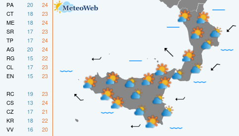 Previsioni Meteo Giovedi 24 Ottobre