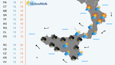 Previsioni  Meteo Lunedi 11 Novembre