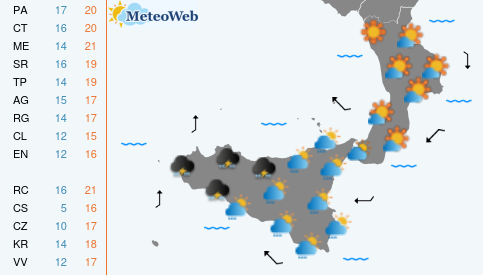 Previsioni Meteo Domenica 10 Novembre