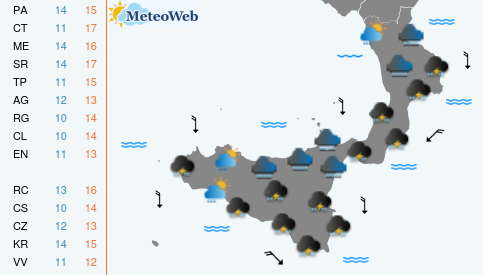 Previsioni  Meteo Giovedi 5 Dicembre