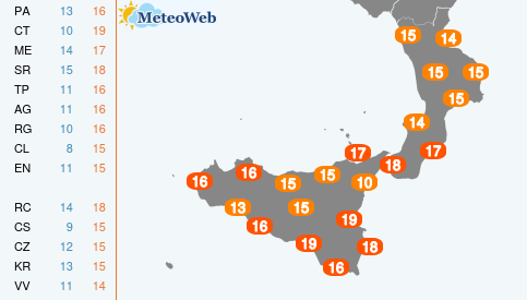 Temperature Massime Venerdi 6 Dicembre