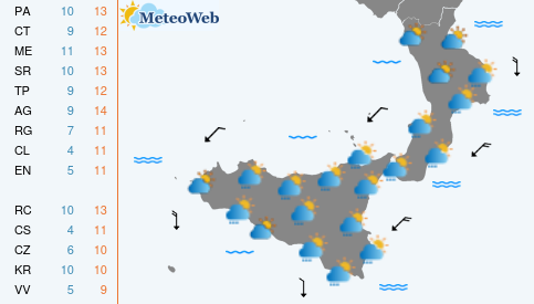 Previsioni Meteo Mercoledi 15 Gennaio