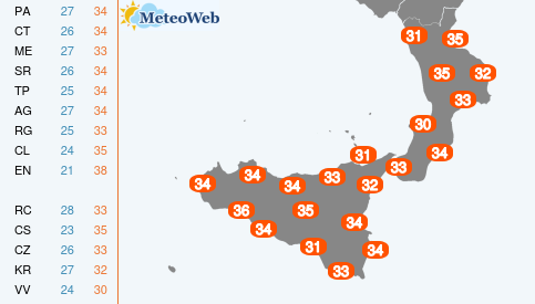 Domenica 2 Agosto Temperature Massime Domenica 2 Agosto