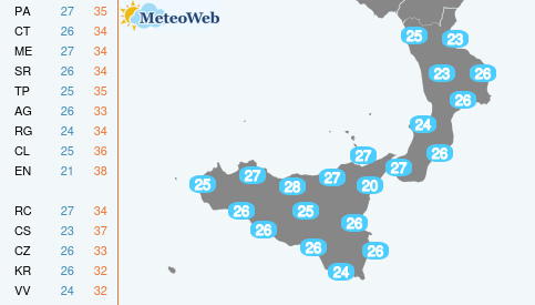 Lunedi 3 Agosto Temperature Minime Lunedi 3 Agosto