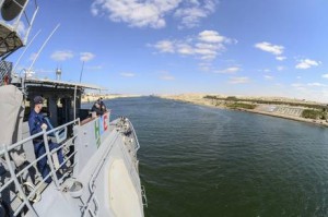 USS Monterey passes Suez Canal