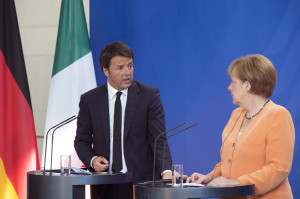 Matteo Renzi ed Angela Merkel