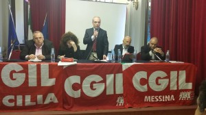 foto iniziativa Cgil su dissesto territorio e infrastrutture