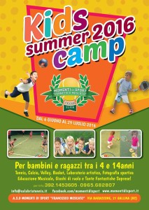 locandina kids summer camp 2016