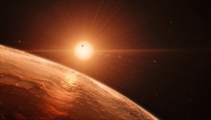 Artist?s impression of the TRAPPIST-1 planetary system