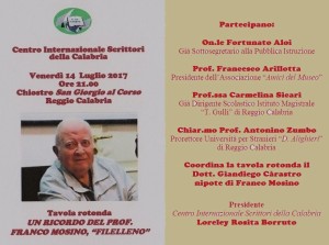 Foto manifesto - Un ricordo del Prof. Franco Mosino