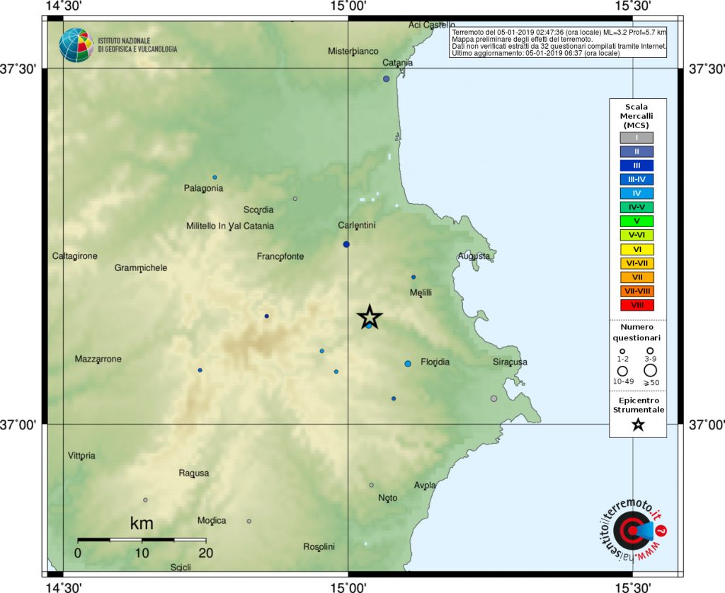 Terremoto Sortino Floridia Catania