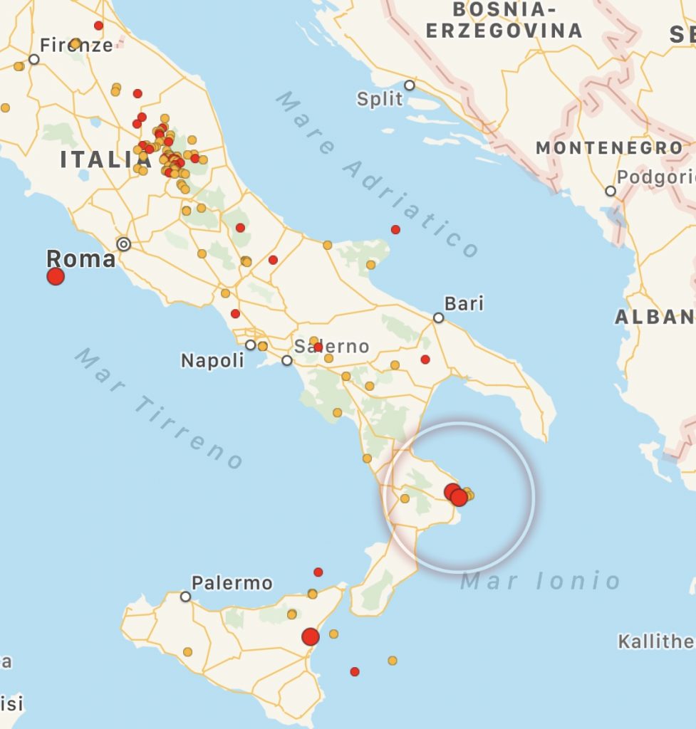 terremoto oggi calabria crotone