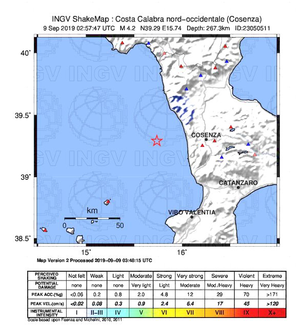 terremoto oggi calabria cosenza