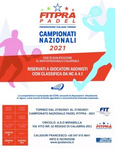 Locandina Campionato Nazionale Padel