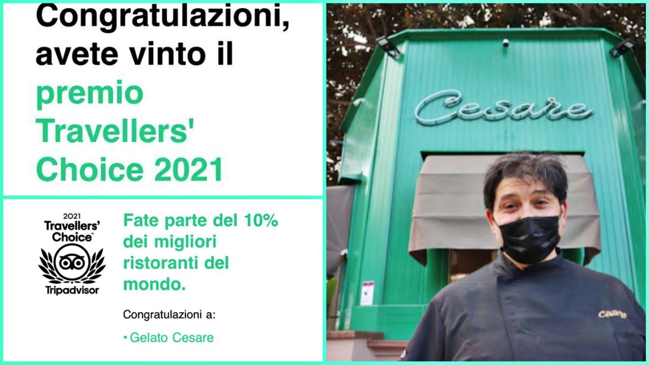 Gelateria Cesare Premiata Con Il "Travellers' Choice 2021" Di ...