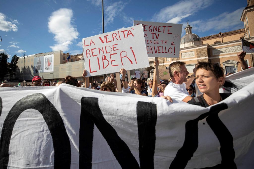 Manifestazione No Green Pass Roma