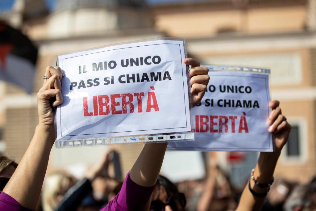 Manifestazione No Green Pass Roma