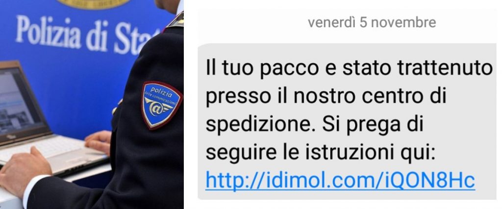 polizia postale truffa sms pacco