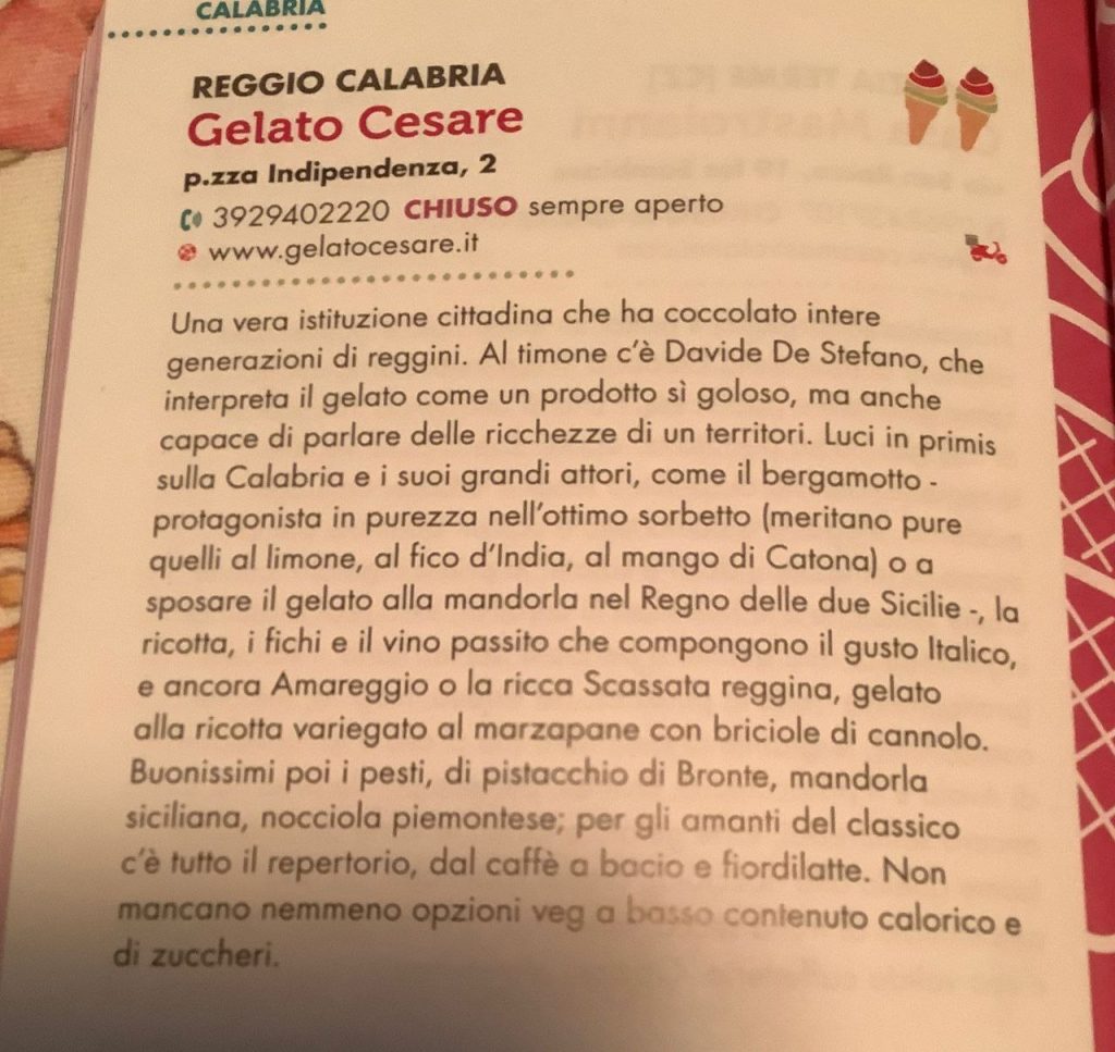 Gelateria Cesare su Gambero Rosso