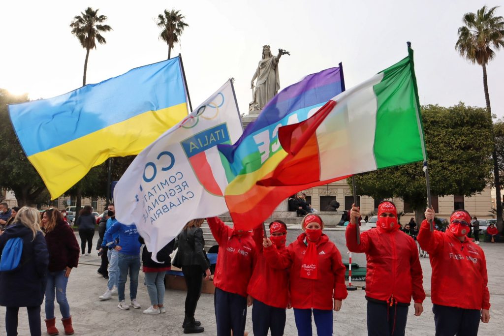 Staffetta Ucraina Fiamma che Unisce a Reggio Calabria