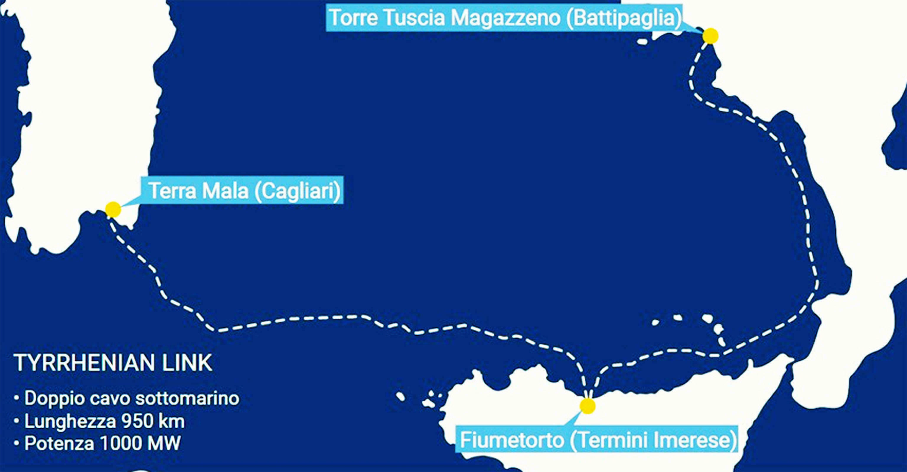 Energia: Terna presenta il Tyrrhenian Link da 1000 MW