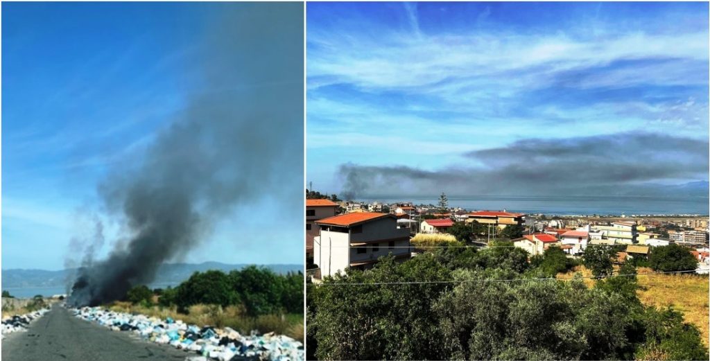 incendio rifiuti san gregorio