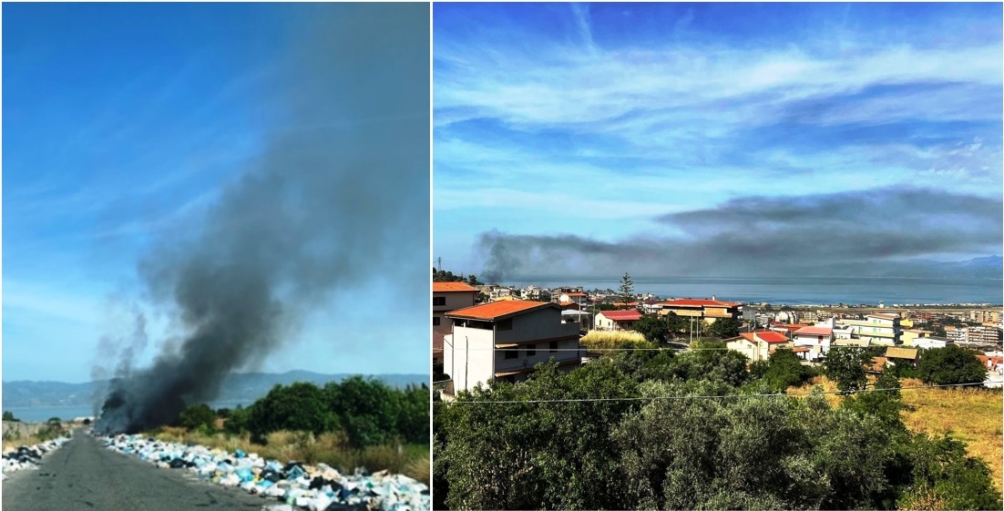 incendio rifiuti san gregorio