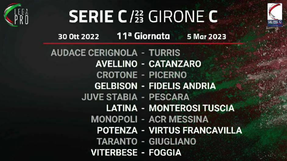 Serie C girone C 11ª giornata