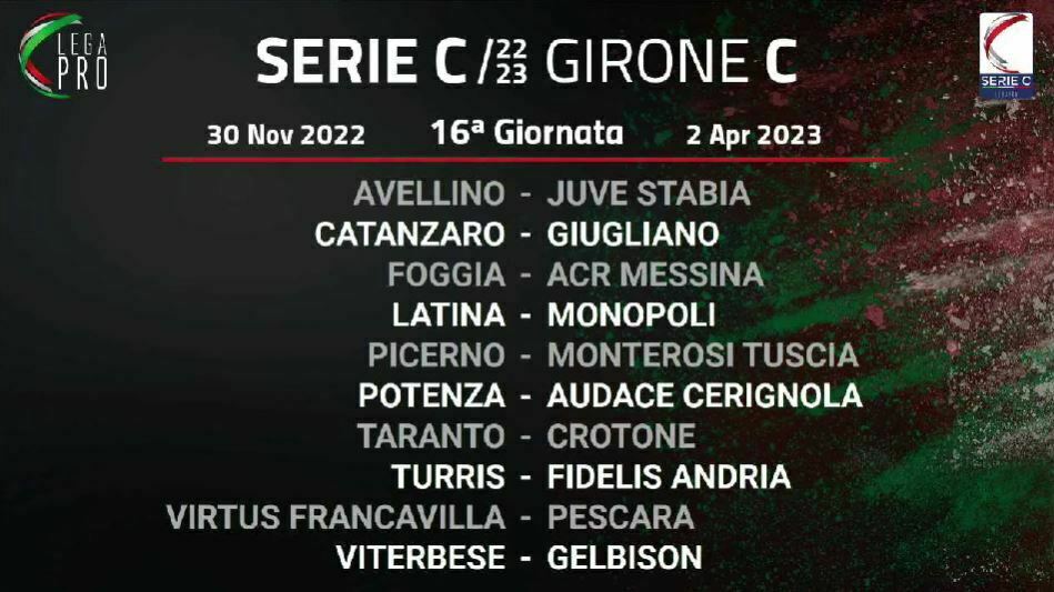 Serie C girone C 16ª giornata