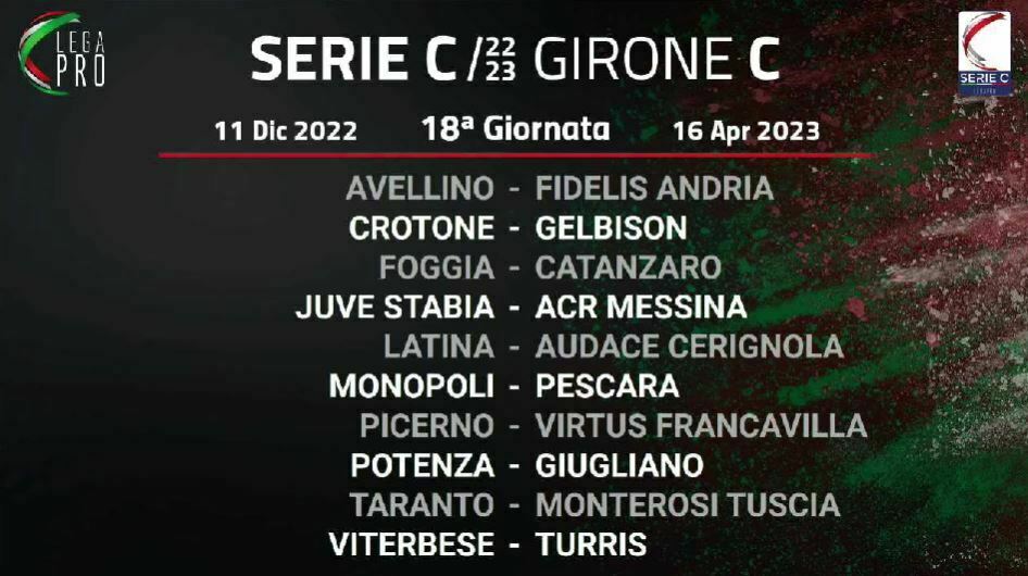 Serie C girone C 18ª giornata