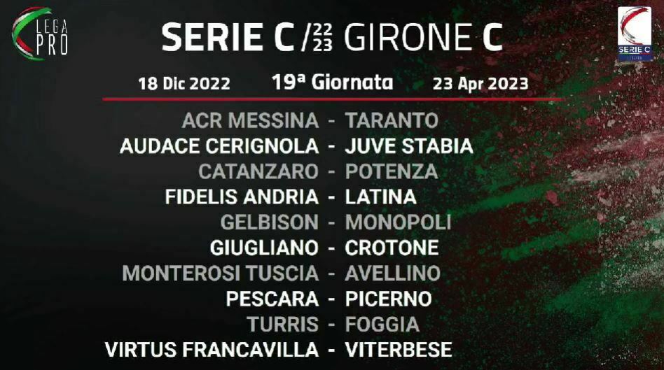 Serie C girone C 19ª giornata