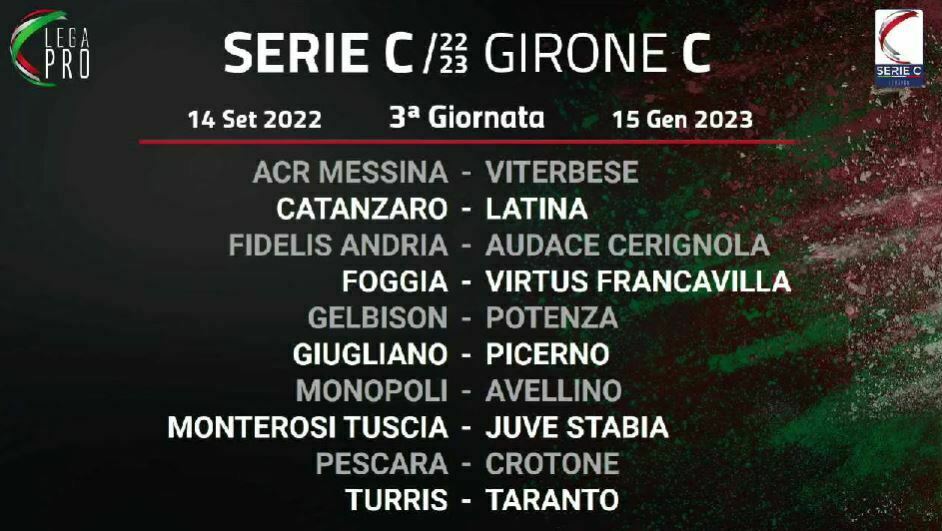 Serie C girone C 3ª giornata