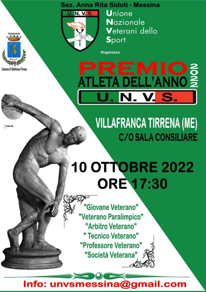 Locandina Atleta dell'anno Unvs Messina