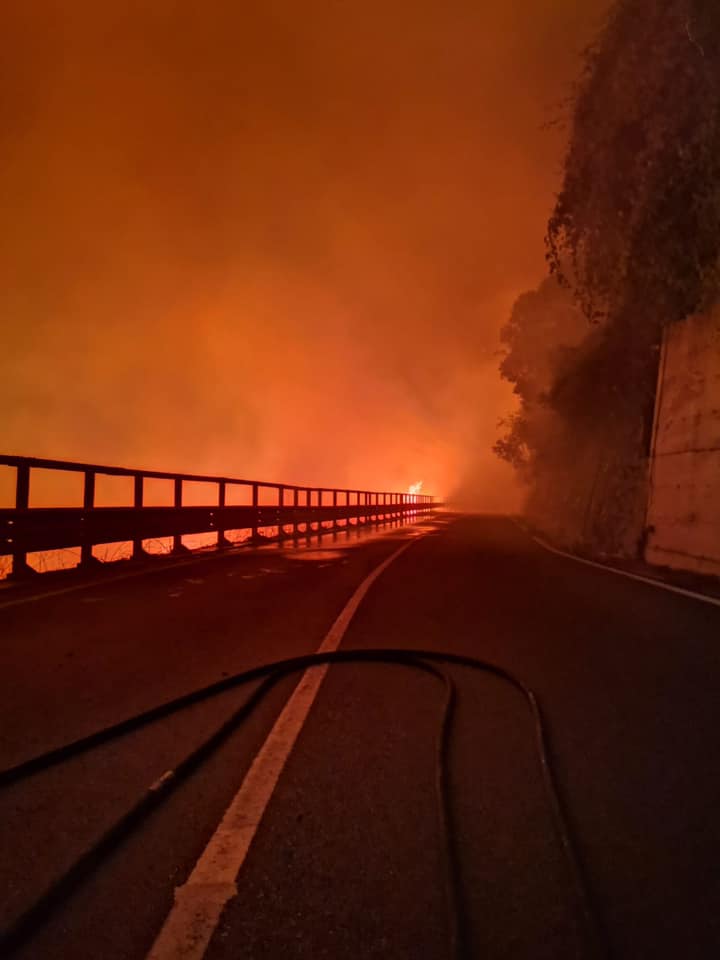 incendio sterpaglie tra bagnara e favazzina