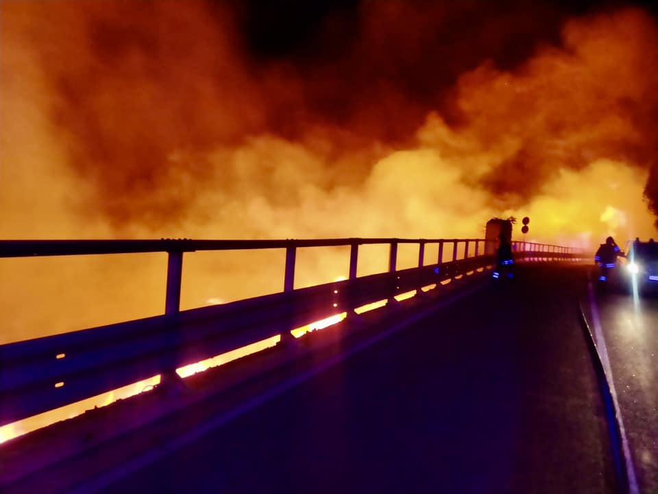 incendio sterpaglie tra bagnara e favazzina