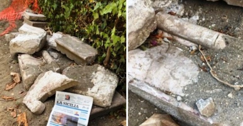distrutto podio pietra taormina