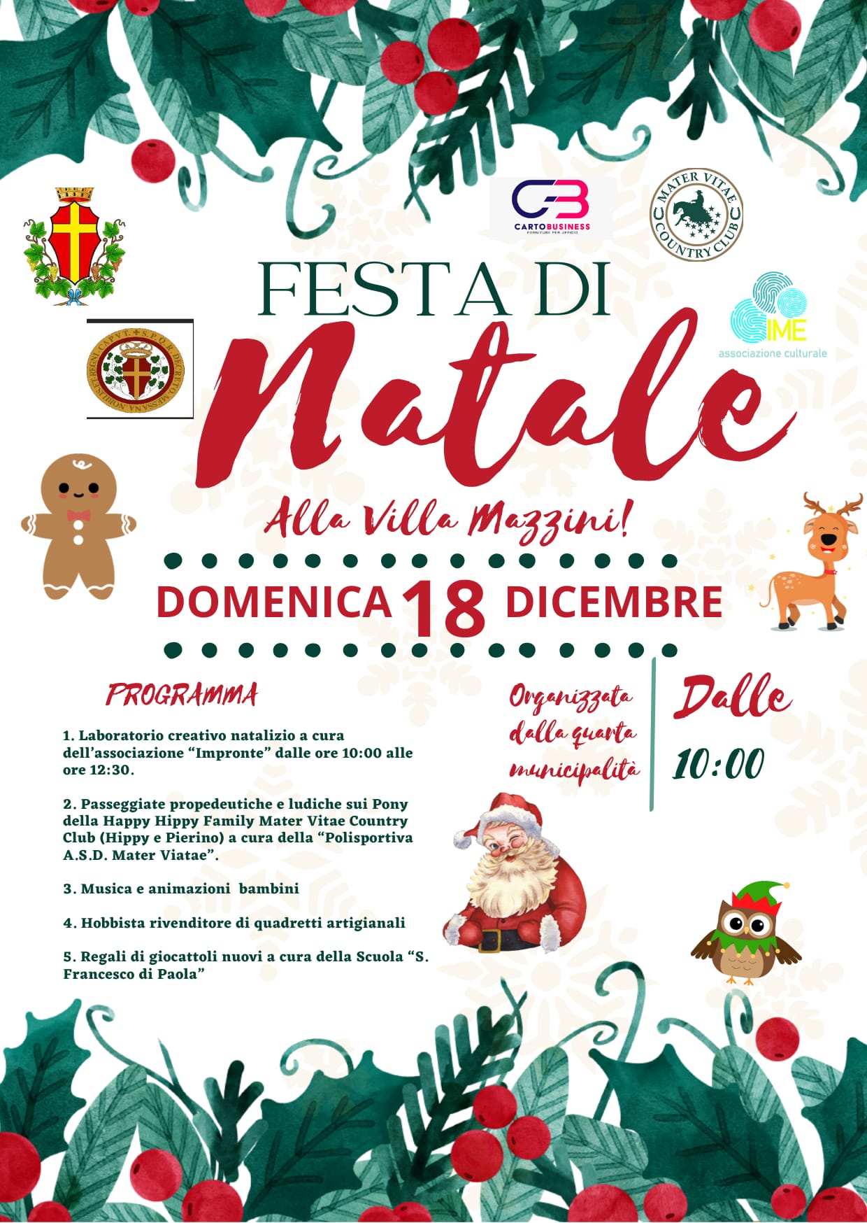 Locandina festa di Natale 4 quartiere