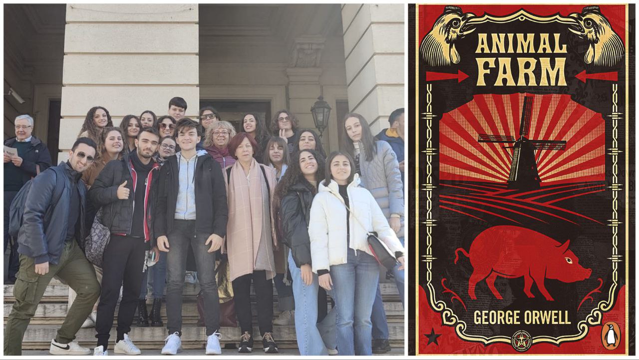 Studenti Liceo Zaleuco Locri spettacolo Animal Farm Teatro Cilea