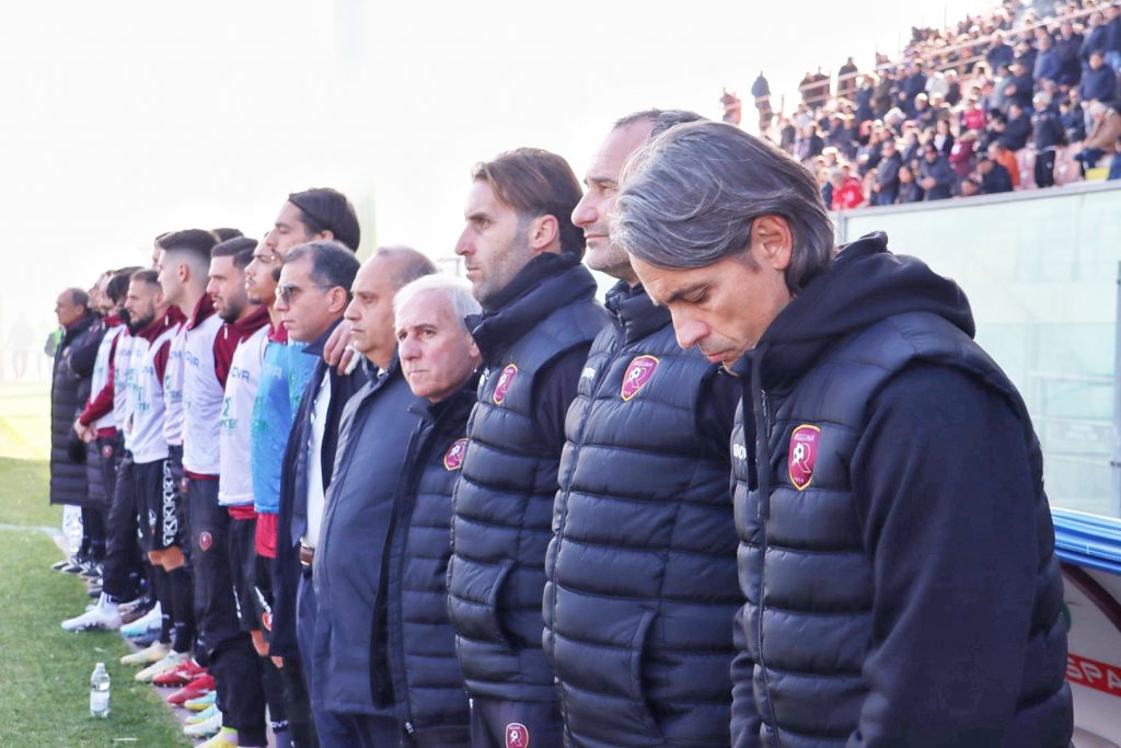 Reggina-Pisa inzaghi e staff in panchina