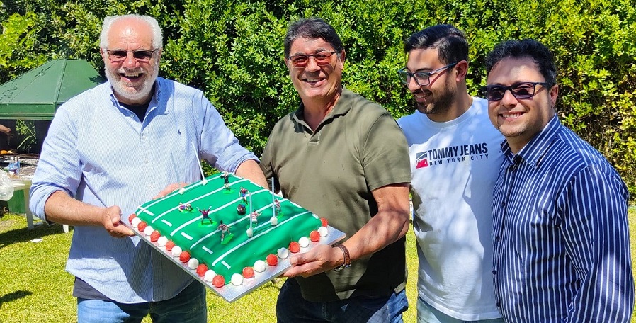 G. Amatori. Catotti e Paolone con la torta della festa