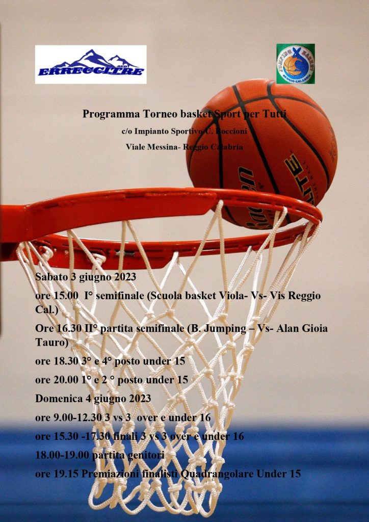 Programma Torneo basket Sport per Tutti