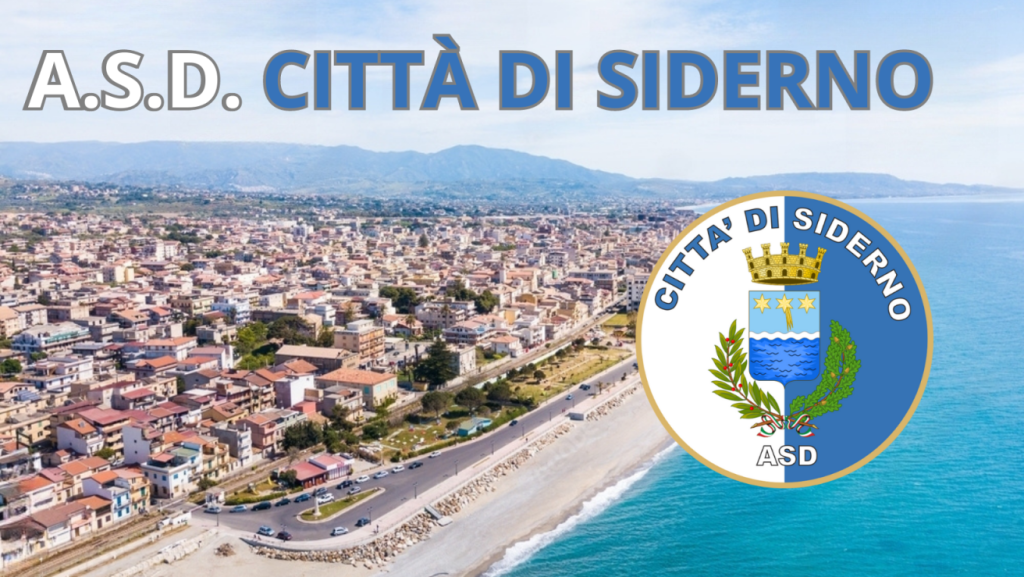 Siderno logo calcio e città dall'alto