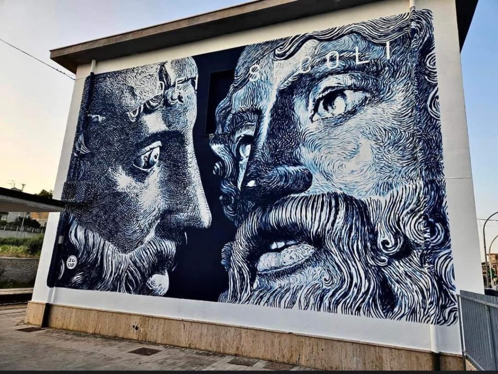 murales bronzi di riace a riace