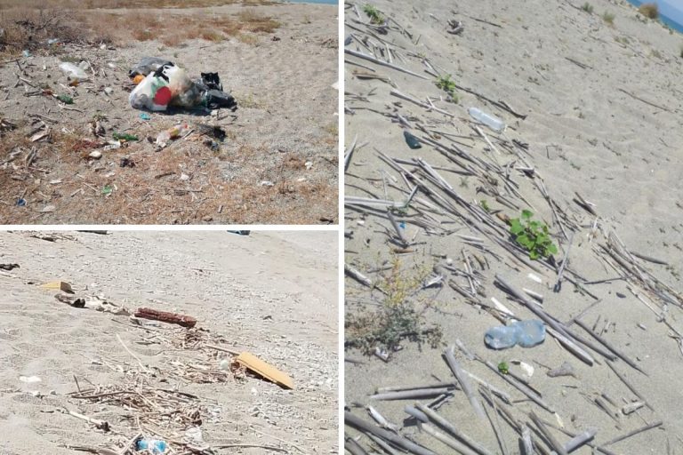 spiaggia sporca lametina