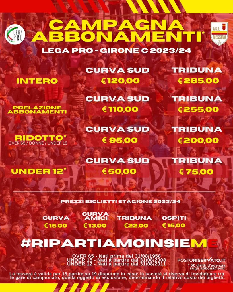 campagna abbonamenti acr messina