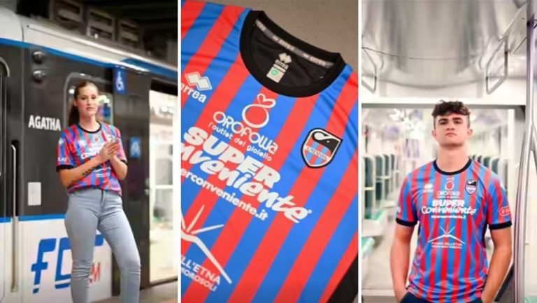 nuove maglie catania nella nuova metro