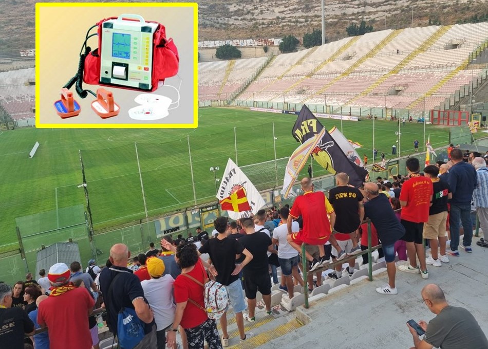 defibrillatore in curva sud stadio messina